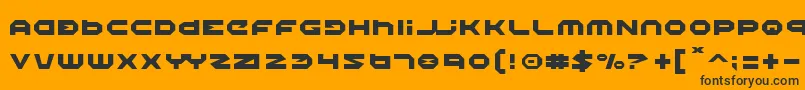 Halo-Schriftart – Schwarze Schriften auf orangefarbenem Hintergrund