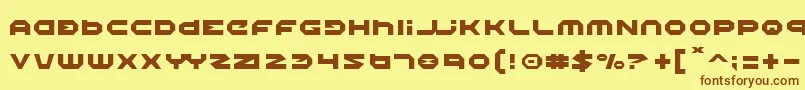 フォントHalo – 茶色の文字が黄色の背景にあります。