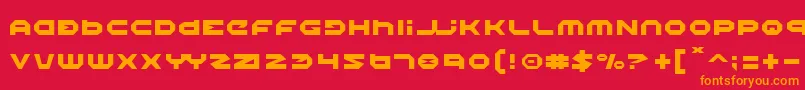 フォントHalo – 赤い背景にオレンジの文字