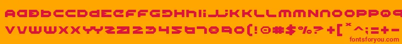 Halo-Schriftart – Rote Schriften auf orangefarbenem Hintergrund