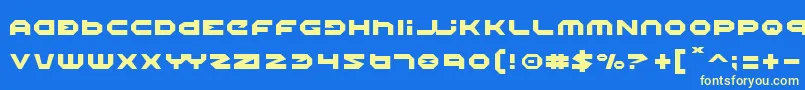 Halo-Schriftart – Gelbe Schriften auf blauem Hintergrund