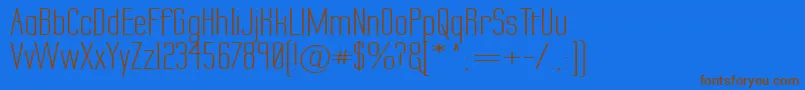 LabtopSecundoWide-Schriftart – Braune Schriften auf blauem Hintergrund