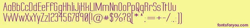 LabtopSecundoWide Font – Purple Fonts on Yellow Background