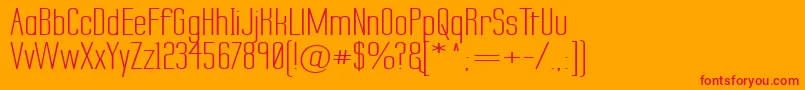 LabtopSecundoWide-Schriftart – Rote Schriften auf orangefarbenem Hintergrund