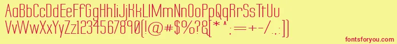 LabtopSecundoWide-Schriftart – Rote Schriften auf gelbem Hintergrund