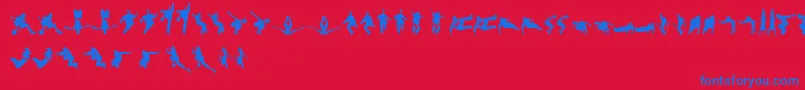 Parkour Font – Blue Fonts on Red Background