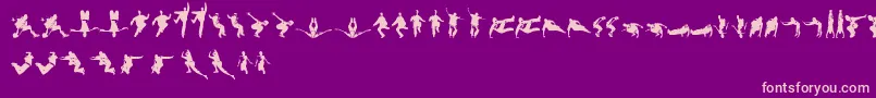 Parkour Font – Pink Fonts on Purple Background