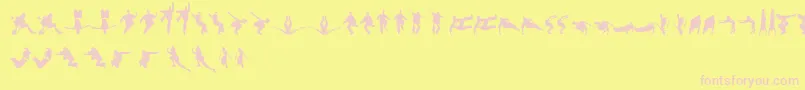 Parkour Font – Pink Fonts on Yellow Background