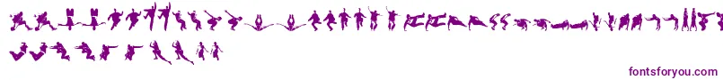Parkour-fontti – violetit fontit valkoisella taustalla