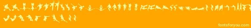 Parkour Font – Yellow Fonts on Orange Background