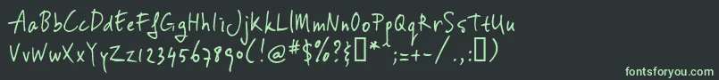 Vinchand-fontti – vihreät fontit mustalla taustalla