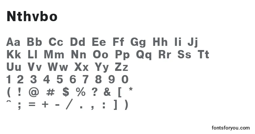 Nthvboフォント–アルファベット、数字、特殊文字