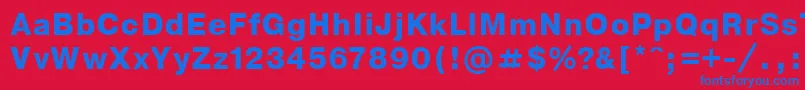 フォントNthvbo – 赤い背景に青い文字