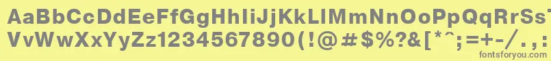 Nthvbo Font – Gray Fonts on Yellow Background