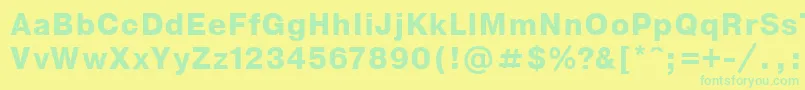 Nthvbo Font – Green Fonts on Yellow Background