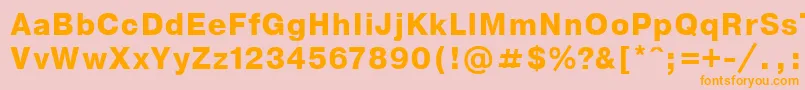フォントNthvbo – オレンジの文字がピンクの背景にあります。