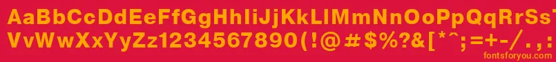 フォントNthvbo – 赤い背景にオレンジの文字