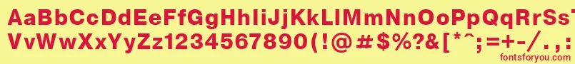 Nthvbo Font – Red Fonts on Yellow Background