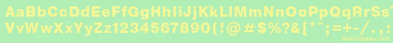 フォントNthvbo – 黄色の文字が緑の背景にあります