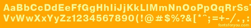 フォントNthvbo – オレンジの背景に黄色の文字