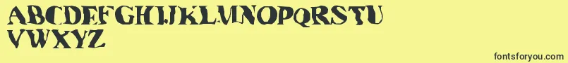 Czcionka Underw – czarne czcionki na żółtym tle