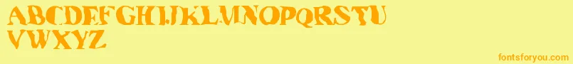 Underw Font – Orange Fonts on Yellow Background