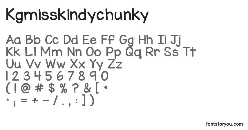 A fonte Kgmisskindychunky – alfabeto, números, caracteres especiais