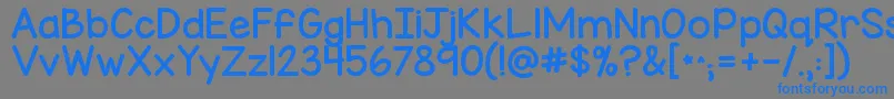 Kgmisskindychunky Font – Blue Fonts on Gray Background