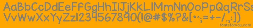 Kgmisskindychunky Font – Gray Fonts on Orange Background