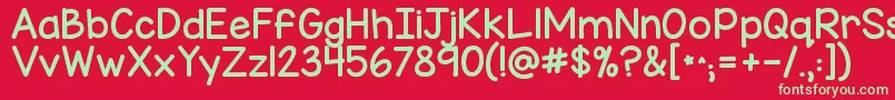 Kgmisskindychunky Font – Green Fonts on Red Background