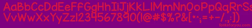 Kgmisskindychunky Font – Red Fonts on Purple Background