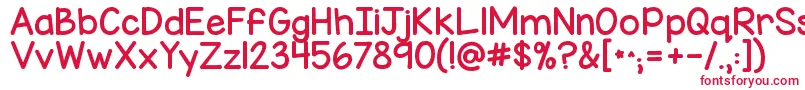 Kgmisskindychunky Font – Red Fonts on White Background