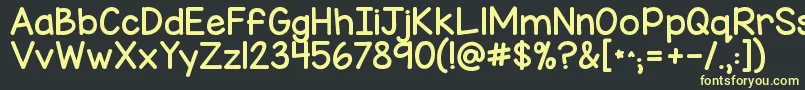 Kgmisskindychunky Font – Yellow Fonts on Black Background