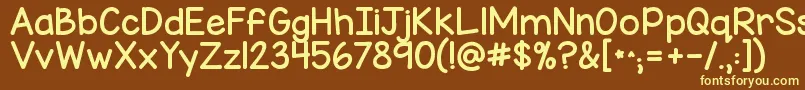 Kgmisskindychunky Font – Yellow Fonts on Brown Background