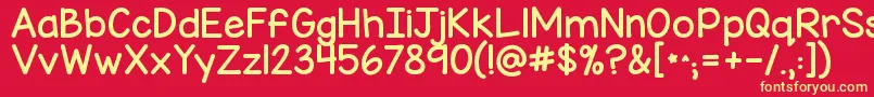 Kgmisskindychunky Font – Yellow Fonts on Red Background