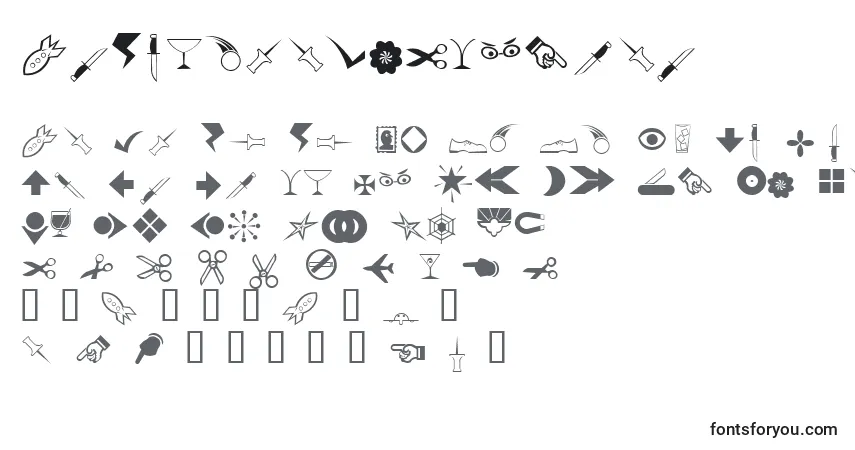 Czcionka AlDingbats1Normal – alfabet, cyfry, specjalne znaki
