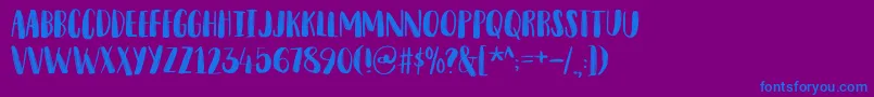 SnubnoseDemo Font – Blue Fonts on Purple Background