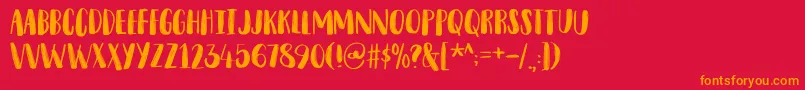 SnubnoseDemo Font – Orange Fonts on Red Background