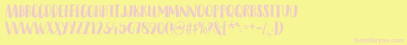 SnubnoseDemo Font – Pink Fonts on Yellow Background