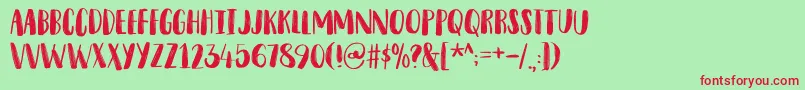 SnubnoseDemo Font – Red Fonts on Green Background