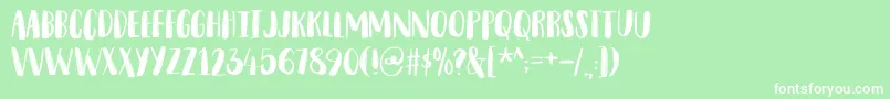 フォントSnubnoseDemo – 緑の背景に白い文字