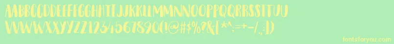 SnubnoseDemo Font – Yellow Fonts on Green Background