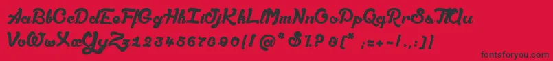 フォントAmandesSalРІes – 赤い背景に黒い文字