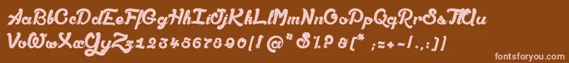 Police AmandesSalРІes – polices roses sur fond brun