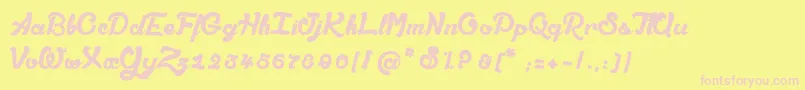 AmandesSalРІes Font – Pink Fonts on Yellow Background