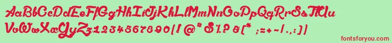 AmandesSalРІes Font – Red Fonts on Green Background