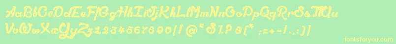 AmandesSalРІes Font – Yellow Fonts on Green Background