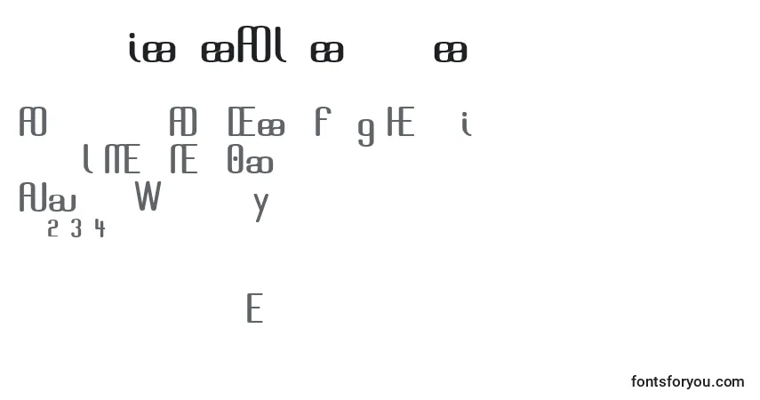A fonte BrassiereAlternates – alfabeto, números, caracteres especiais