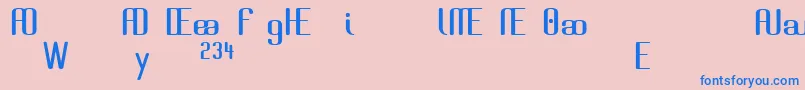 フォントBrassiereAlternates – ピンクの背景に青い文字