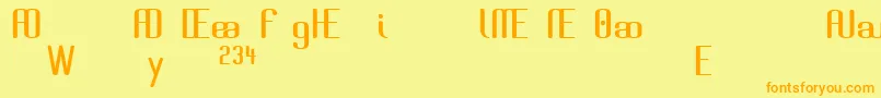 Czcionka BrassiereAlternates – pomarańczowe czcionki na żółtym tle